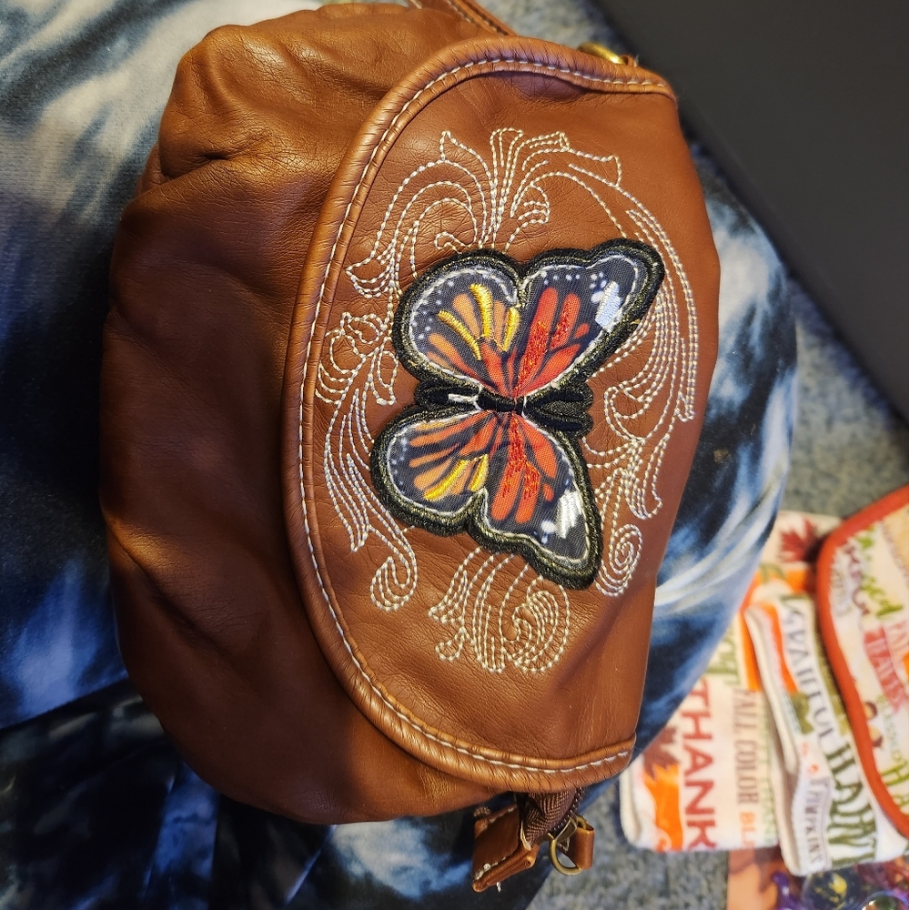 Leather hand bag